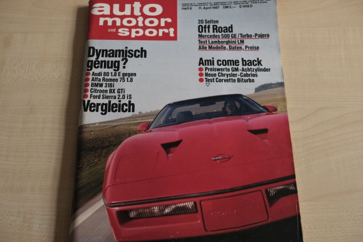 Deckblatt Auto Motor und Sport (08/1987)